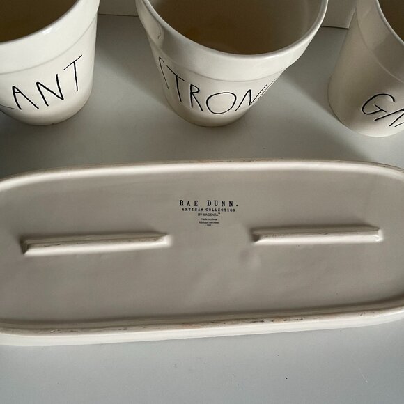 Rae Dunn Plant Pots Planter Garden Tray Pot Trio - Picture 7 of 9